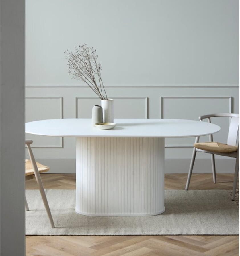 Meubelplaats Eettafel Nola ovaal 180 cm eikenhout wit
