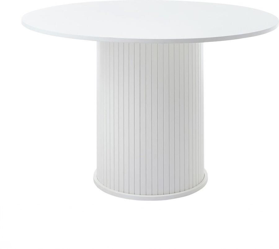 Meubelplaats Eettafel Nola rond eiken 120 cm wit - Foto 2