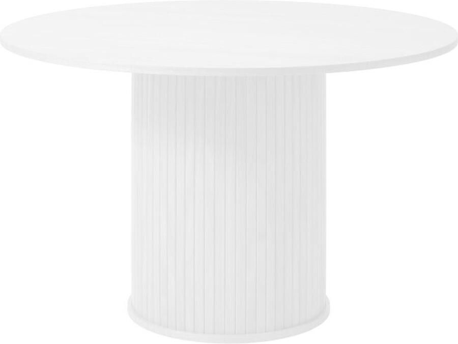 Meubelplaats Eettafel Nola rond eiken 120 cm wit