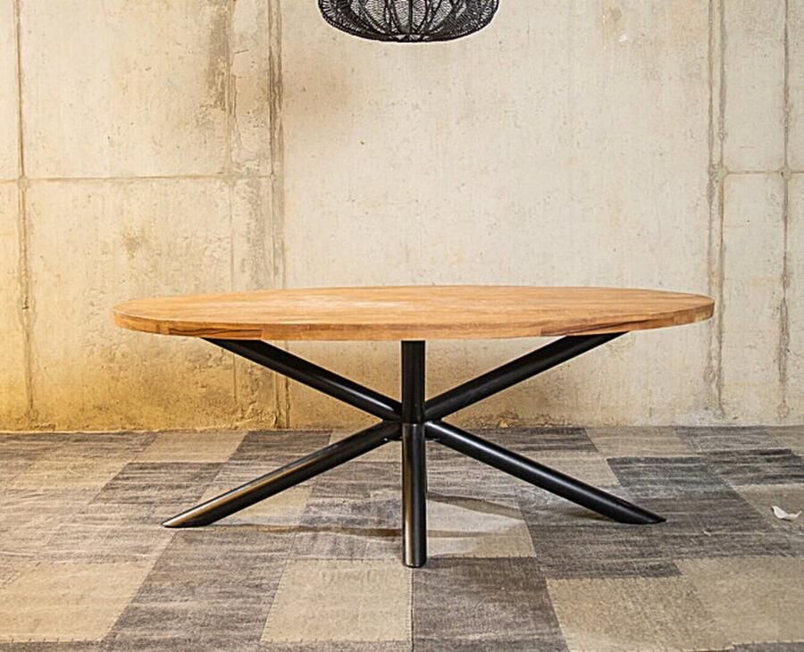 Meubelplaats Eettafel Oscar ovaal mangohout 200x110 cm Naturel Eleonora - Foto 2