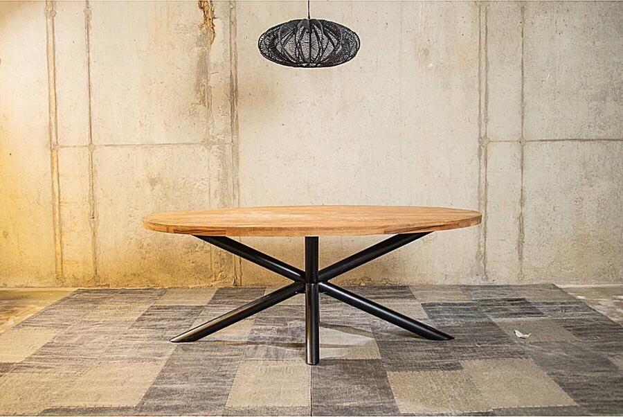 Meubelplaats Eettafel Oscar ovaal mangohout 240x110 cm Naturel Eleonora