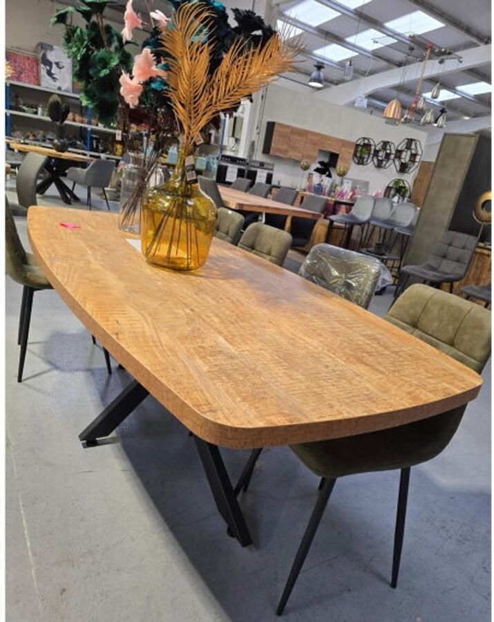 Meubelplaats Eettafel Sophie HPL mangohout Deens ovaal 160x90 cm Naturel