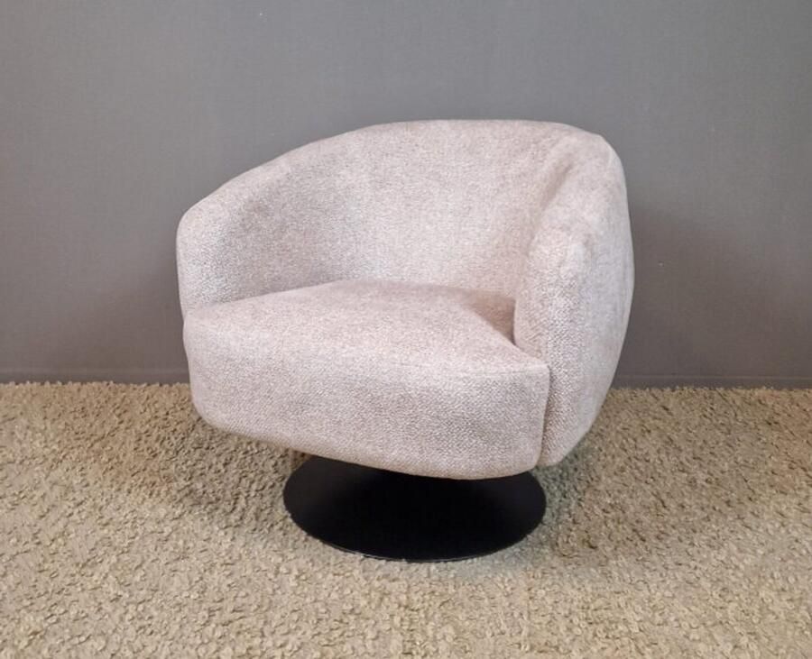 Meubelplaats Fauteuil Preston Bouclé draaibaar Taupe