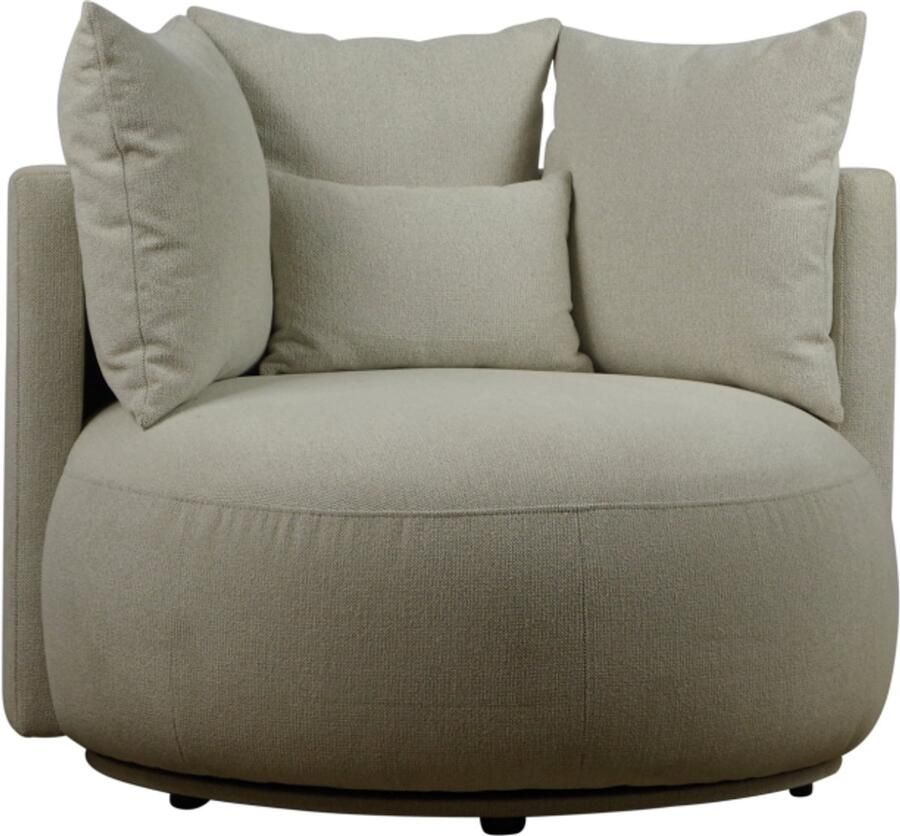 Meubelplaats Fauteuil Ravi draaibaar Loveseat Beige 84×105×103 cm