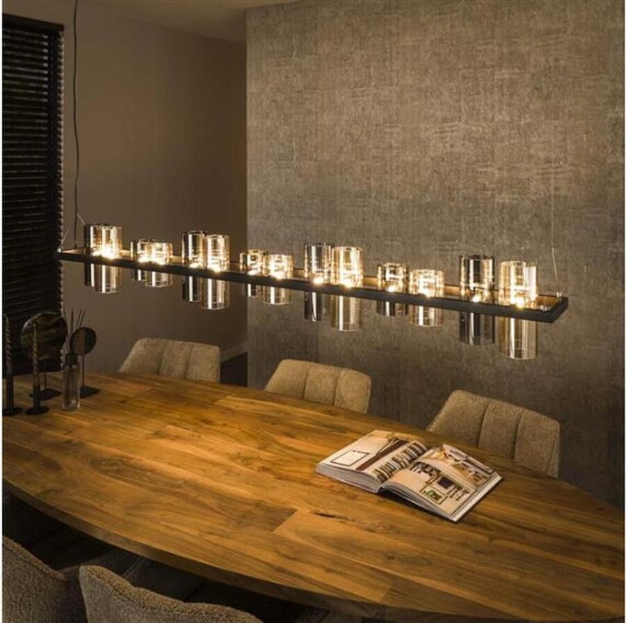 Meubelplaats Hanglamp 14L cylinder mixed glass (G9) Artic zwart