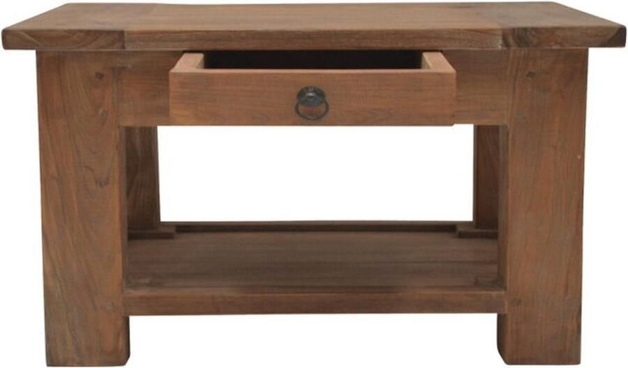 Meubelplaats Hoektafel Dengkleh KR met onderplank teak 60x60 cm