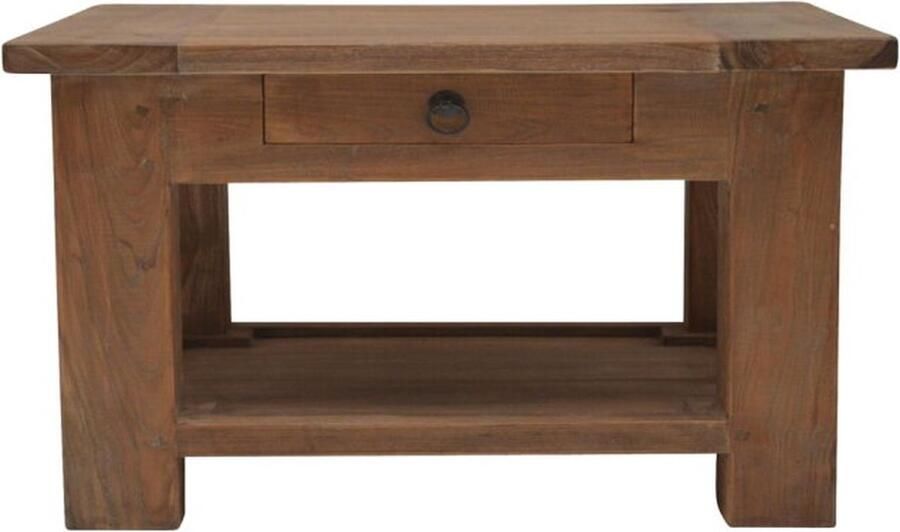 Meubelplaats Hoektafel Dengkleh KR met onderplank teak 80x80 cm