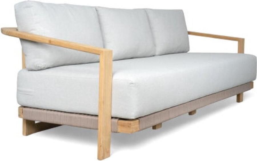 Meubelplaats HSM Collection-Lounge 3-Zits Moss-216x86x65-Naturel Wit-Teak