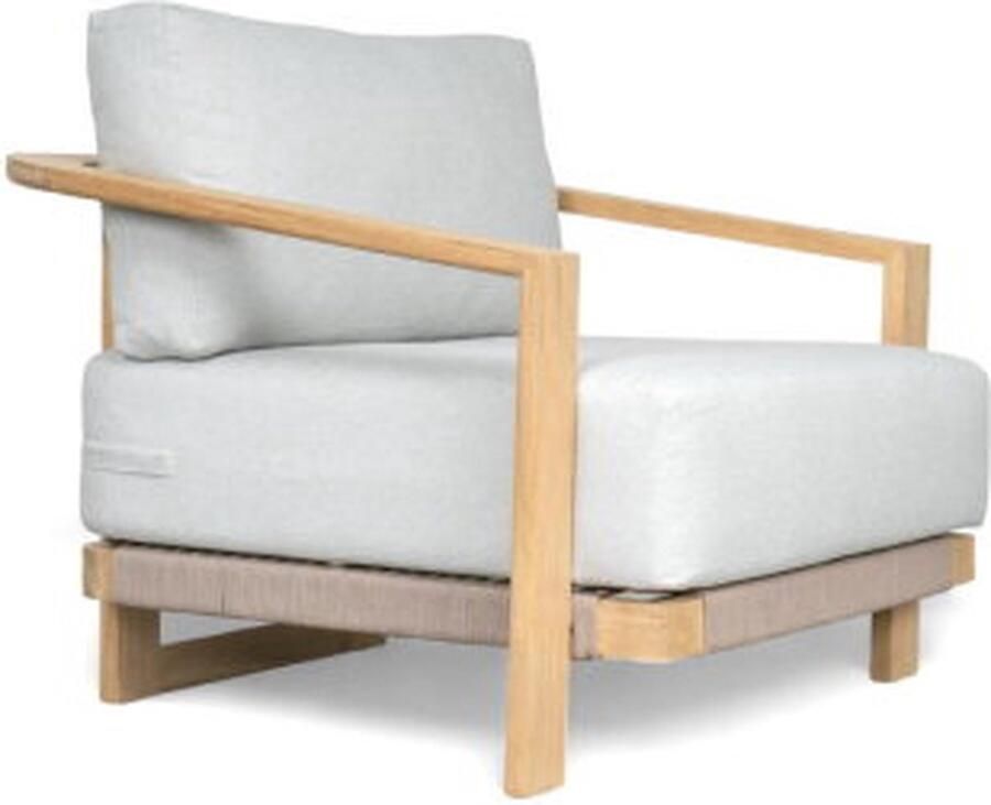 Meubelplaats HSM Collection-Lounge Fauteuil Moss-94x86x65-Naturel Wit-Teak