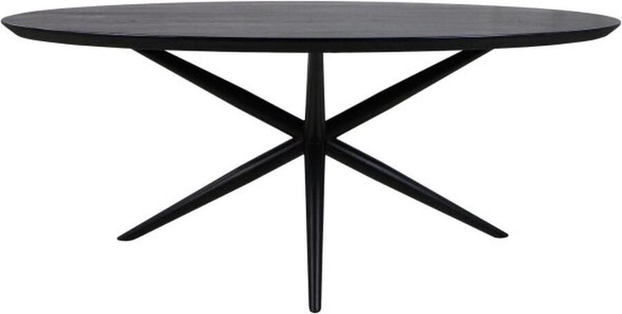 Meubelplaats HSM Collection-Ovale Eettafel Zurich-180x100x76-Zwart-Acacia Metaal