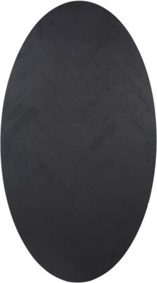 Meubelplaats HSM Collection -Tafeltop Fishbone Ovaal- 180x100 Zwart Eiken