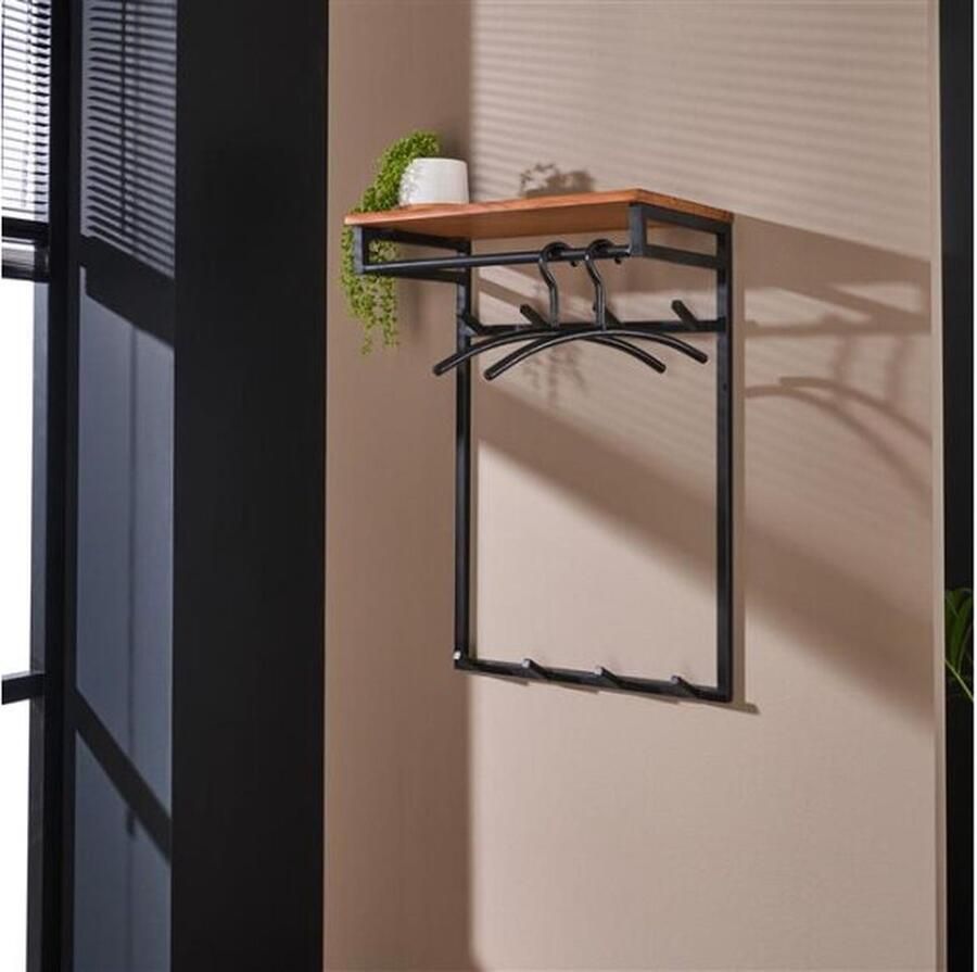 Meubelplaats Kapstok custom hoog 2x4 haken Massief acacia naturel