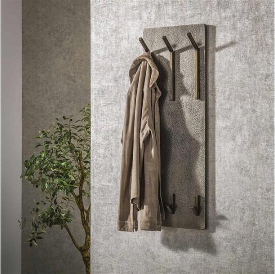 Meubelplaats Kapstok Ferro 2x3 haken hoog Brons antiek