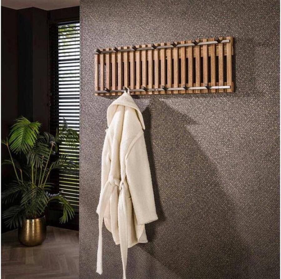 Meubelplaats Kapstok tweak 13 haken breed Massief mango zandkleur