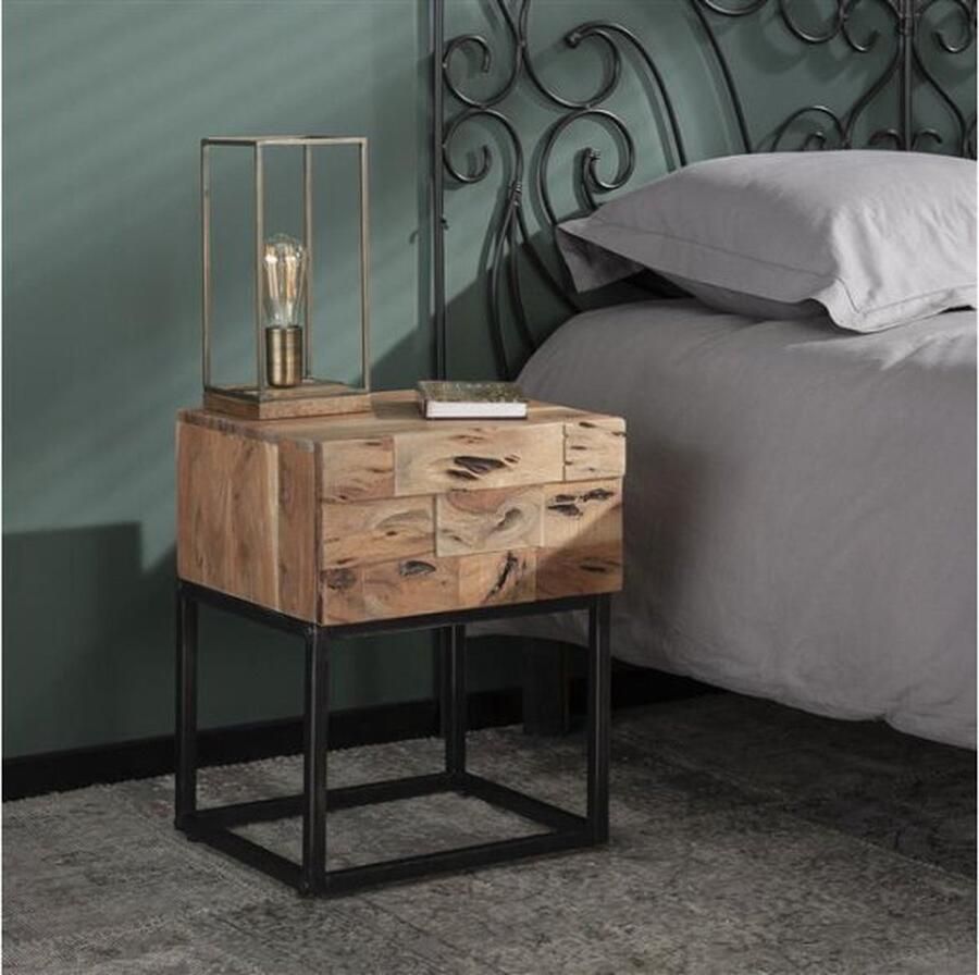 Meubelplaats Nachtkastje Mill 1 lade Acacia Naturel