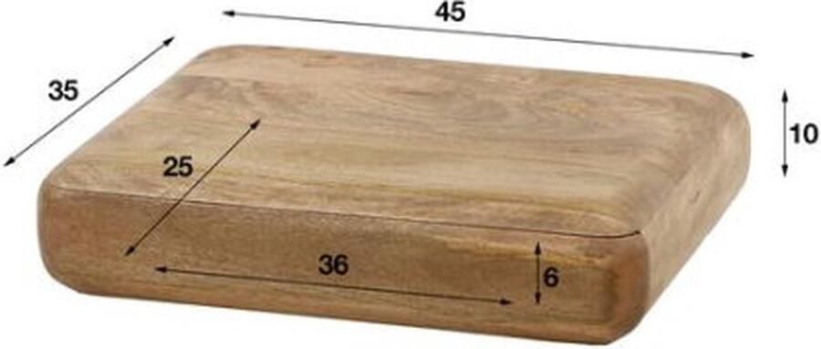 Meubelplaats Nachtkastje Sleek Zwevend van Mangohout Zandkleur Ronde Afwerking Ruimtebesparend Design Hangend nachtkastje wandplank met lade 45x35x10 cm - Foto 2