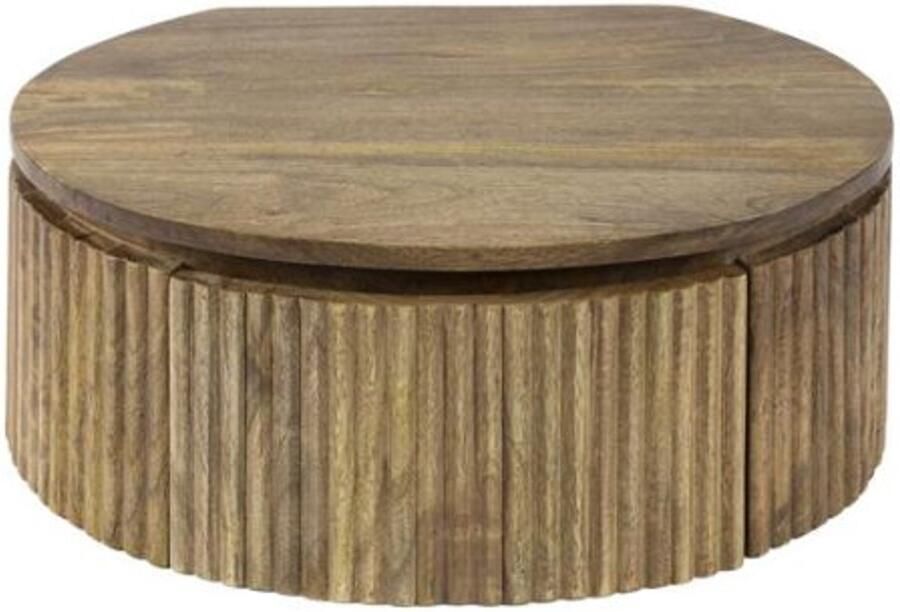 Meubelplaats Nachtkastje wave rond Massief mango zandkleur