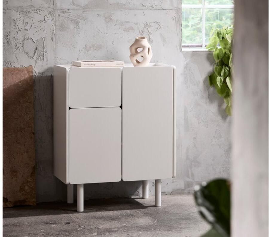 Giga Living Kast Wit Metaal 80x40x100cm Bera