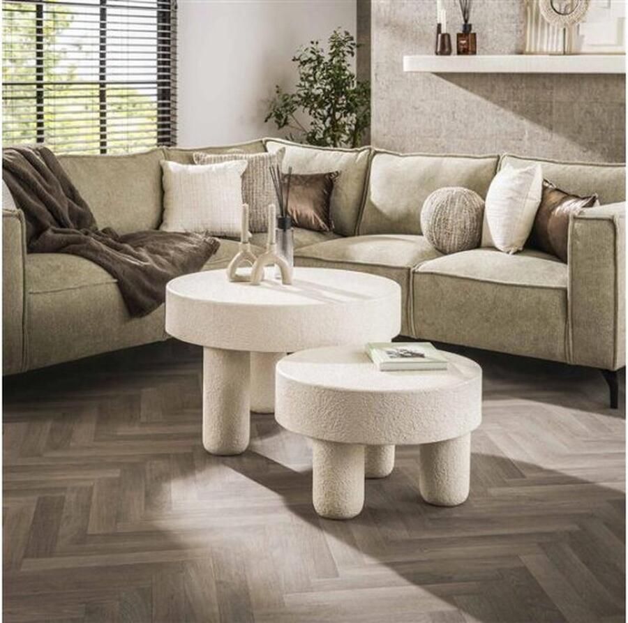 Meubelplaats Salontafel Ø60 bulky stone Marmer composiet