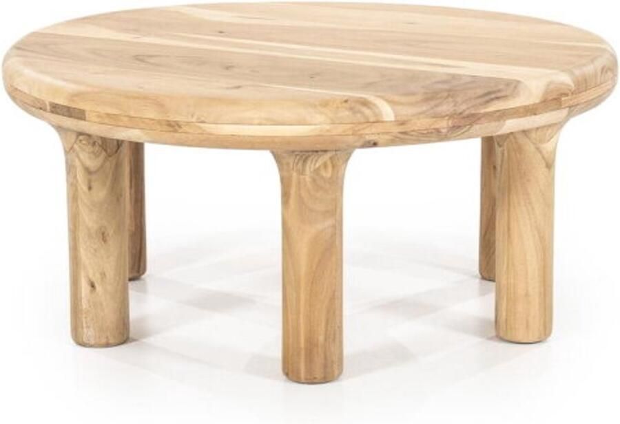 Meubelplaats Salontafel Bram rond 80 cm acacia naturel Eleonora