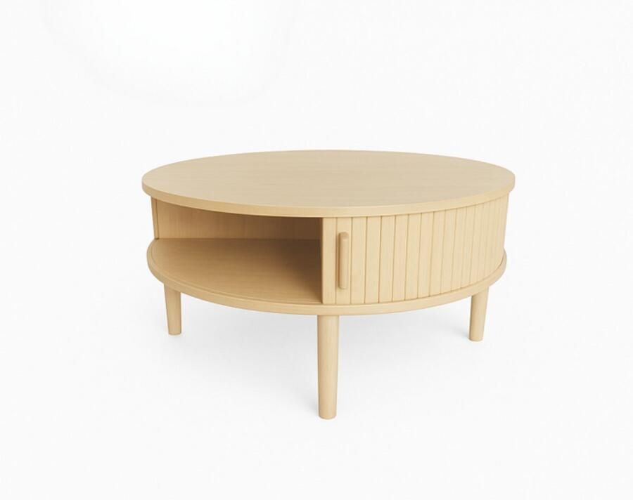 Meubelplaats Salontafel META rond eikenhout Ø85 CM Naturel