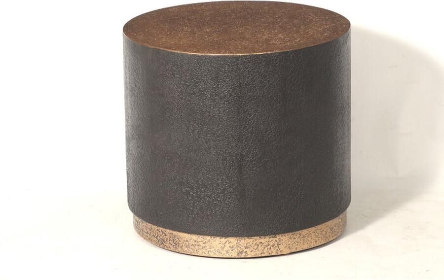 Meubelplaats Salontafel Rond Liquid Metal Small Bruin Goud 50x50x45 cm Luxe Design Bloemenzuil Bijzettafel Decoratietafel