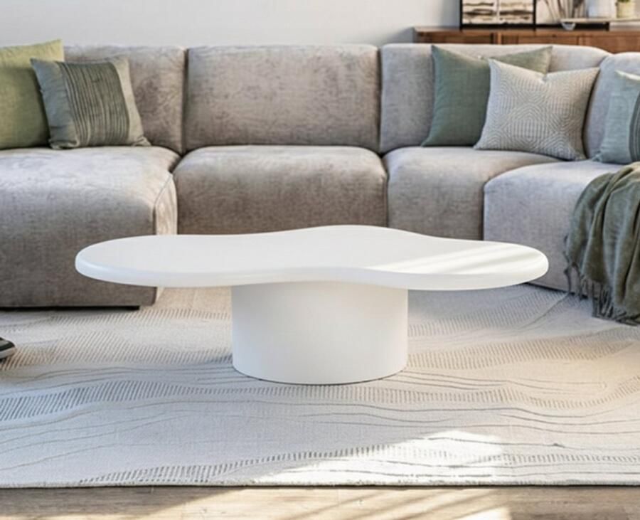 Meubelplaats Salontafel Seki organisch 121x52 32 cm Wit BY-BOO - Foto 4