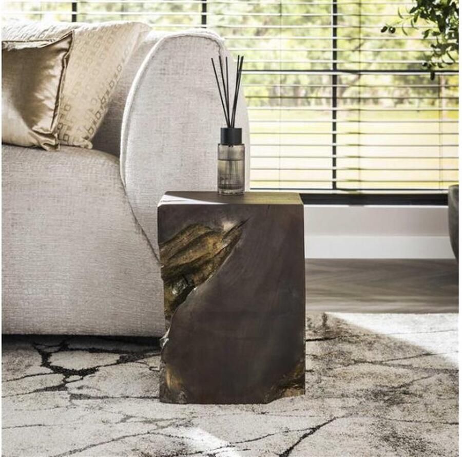 Meubelplaats Salontafel Tripod set van 2 rond mangohout Zandkleur