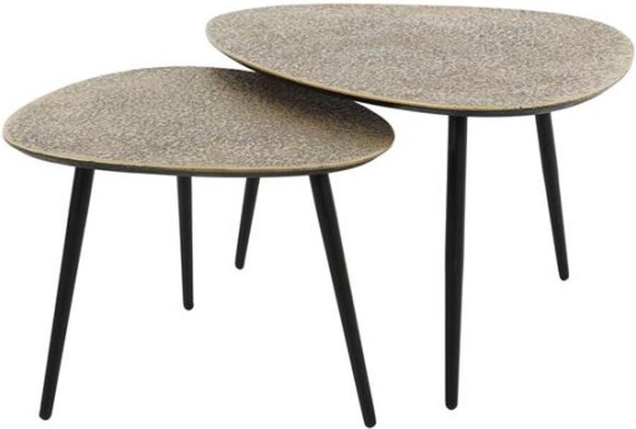 Meubelplaats Salontafel Trinity set van 2 driehoekig metallic Brons antiek