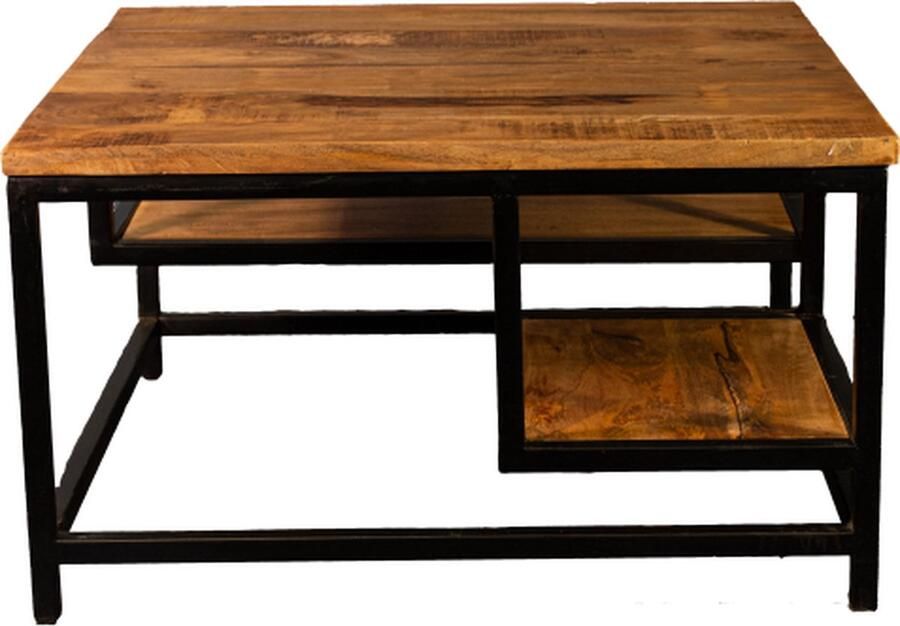 Meubelplaats Salontafel Veerle Mangohout 60x60x47 cm Naturel