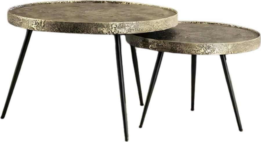 Meubelplaats Salontafel Vera Set van 2 Metallic Brons antiek