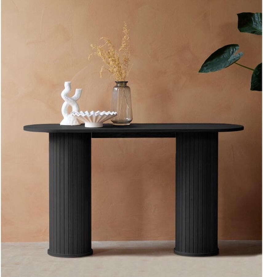 Giga Living Sidetable Zwart Eikenhout 130x40x75cm Nola