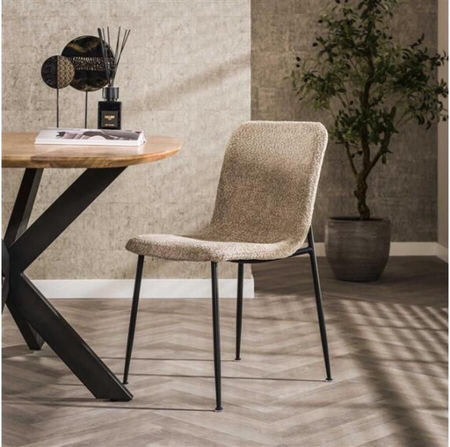 Meubelplaats Stoel tube support VPE4 Boucle zandkleur (set van 4)