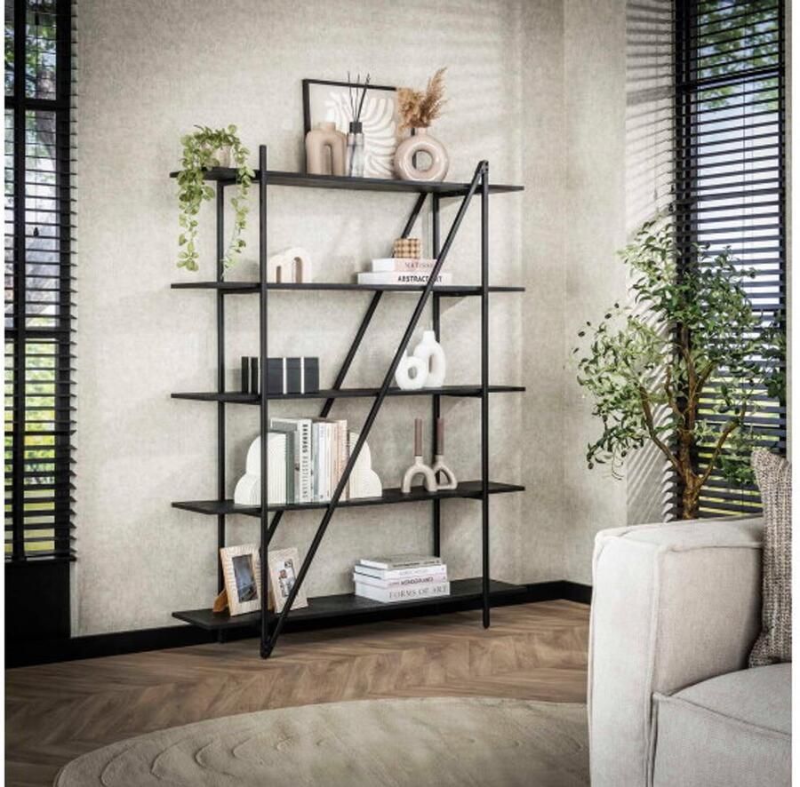 Meubelplaats Wandkast 140cm 5 laags Piega Grijs