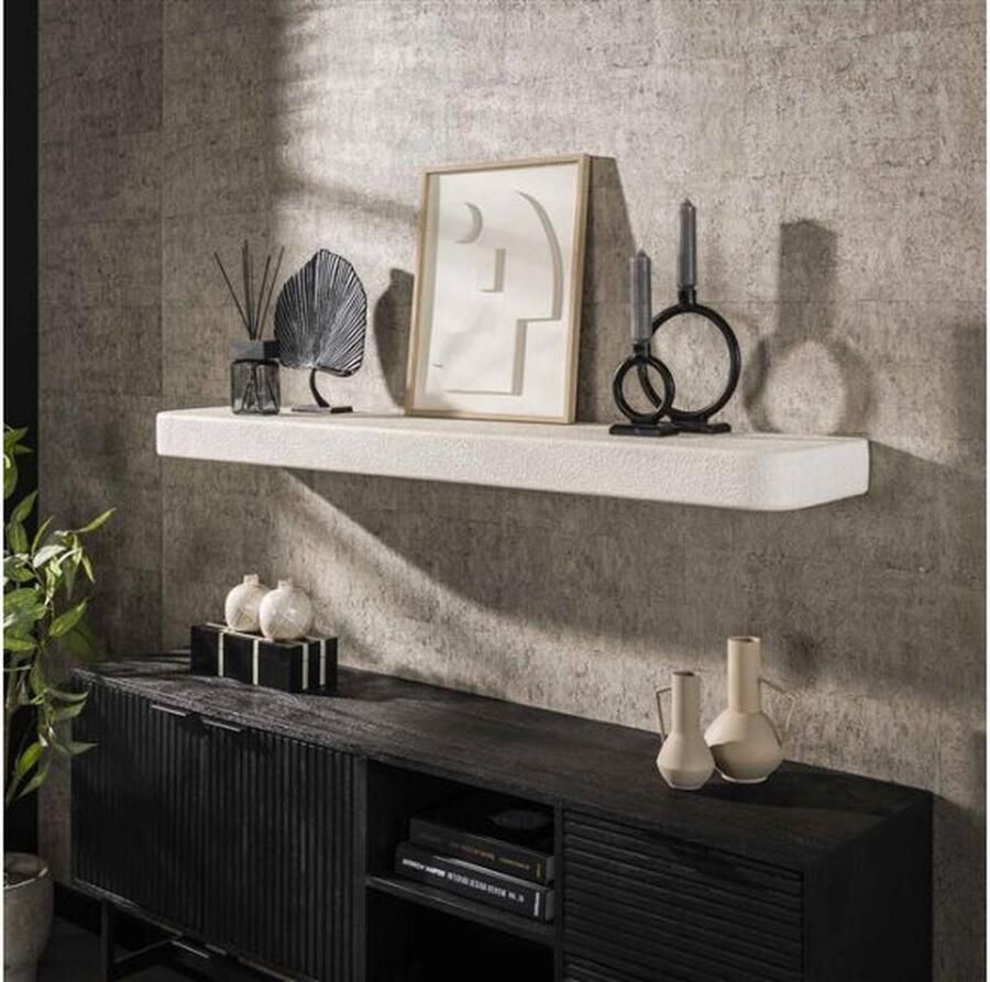 Meubelplaats Wandplank 150cm stone Marmer composiet