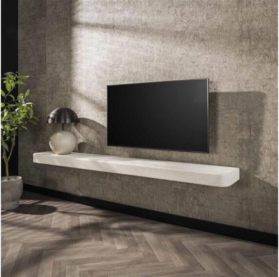 Meubelplaats Wandplank 200cm stone Marmer composiet