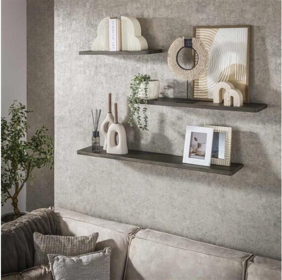 Meubelplaats Wandschap Ferro set 3 Brons antiek