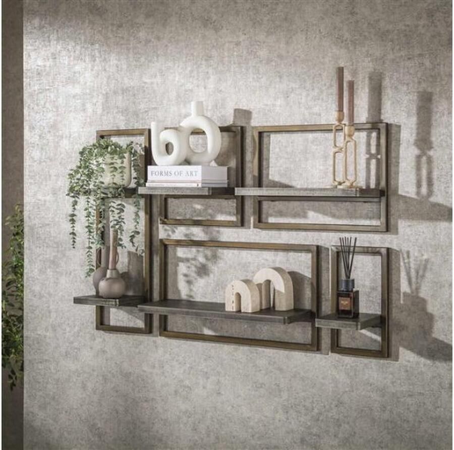 Meubelplaats Wandschap set 5 Ferro Brons antiek