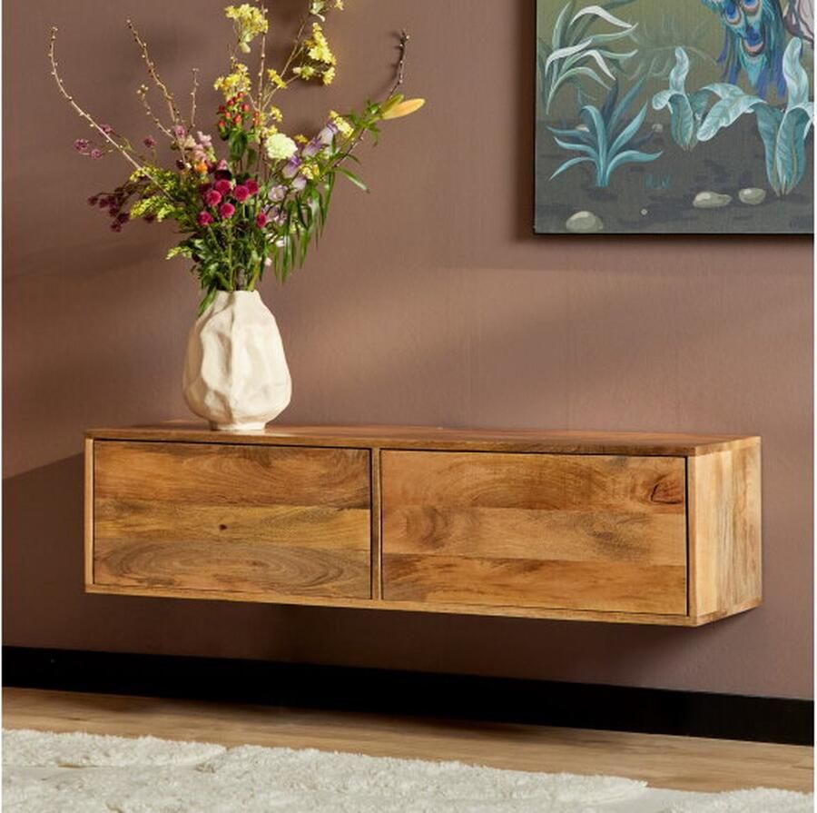 Starfurn Zwevend tv meubel TV Hangende meubel Massief Mangohout Duurzaam Vision 120 cm - Foto 2