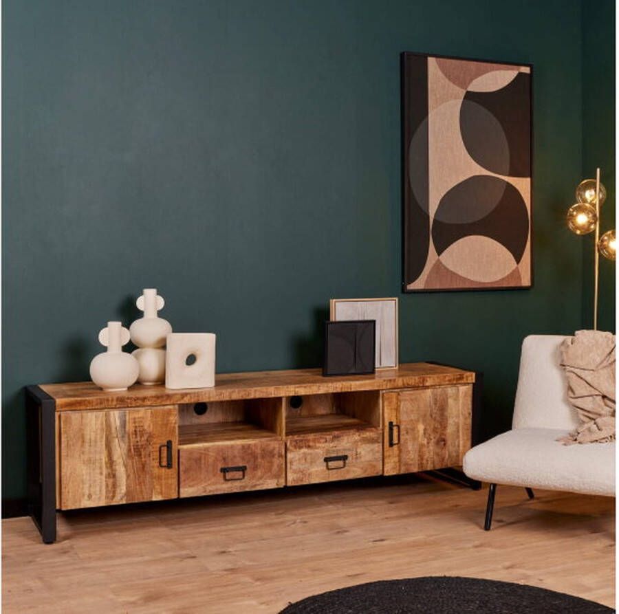 Meubelplaats Tv-meubel Britt 200 cm mango metaal Naturel