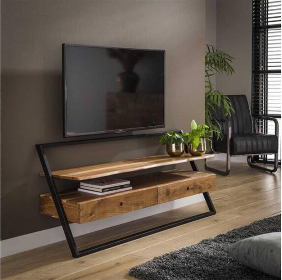 Meubelplaats TV-meubel lean 2L Massief acacia naturel
