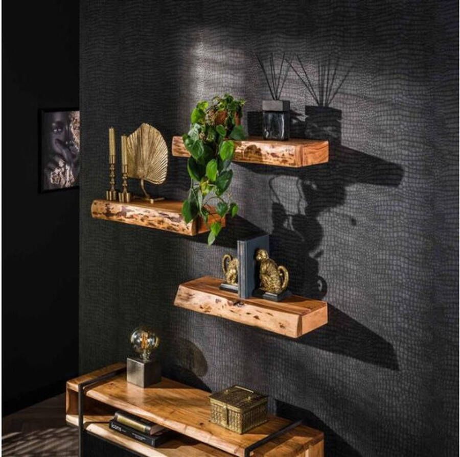 Meubelplaats Wandschap met lade set van 3 Acacia Naturel