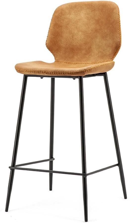 Meubelplaats.nl Barstoel Seashell BY-BOO-Cognac barstoelen set van 2