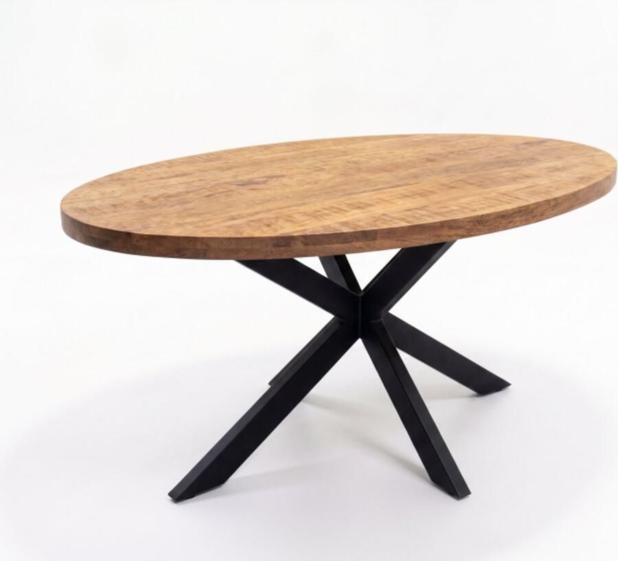 Meubelplaats.nl Eettafel Sophie HPL mangohout ovaal 240x110 cm Naturel