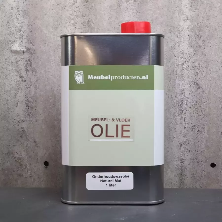 Meubelproducten.nl Onderhoudsmiddel Onderhoudswasolie Onderhoudsolie voor houten meubels en vloeren Naturel Mat Blank Transparant kleurloos Kan over iedere kleur olie worden aangebracht Professionele kwaliteit 1 liter
