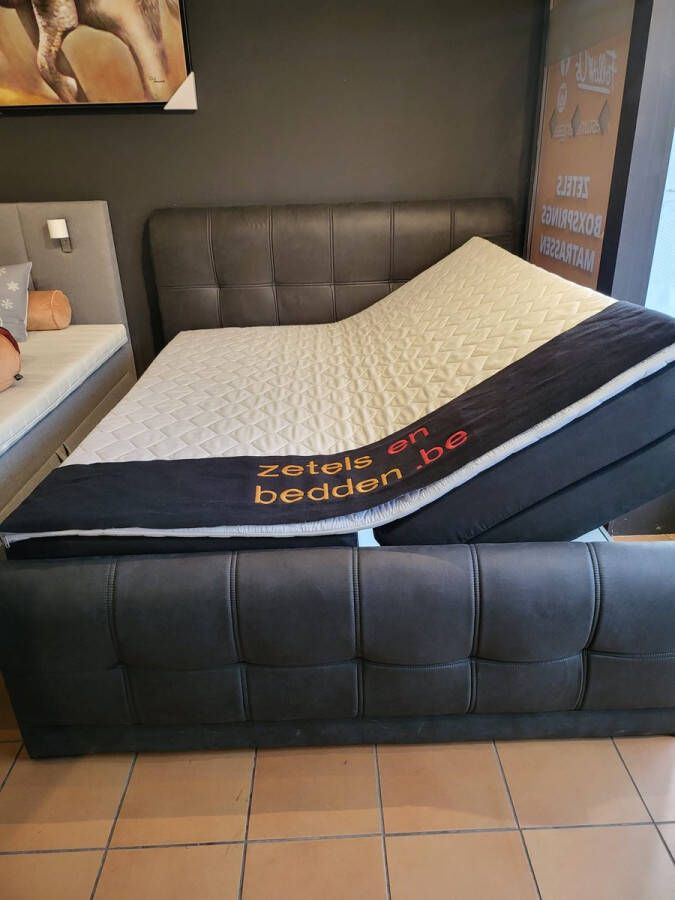 Meubels Home Boxspring bed Belle compleet 160X200 met opbergruimte matras en topper inbegrepen zetelsenbedden zwart boxspring