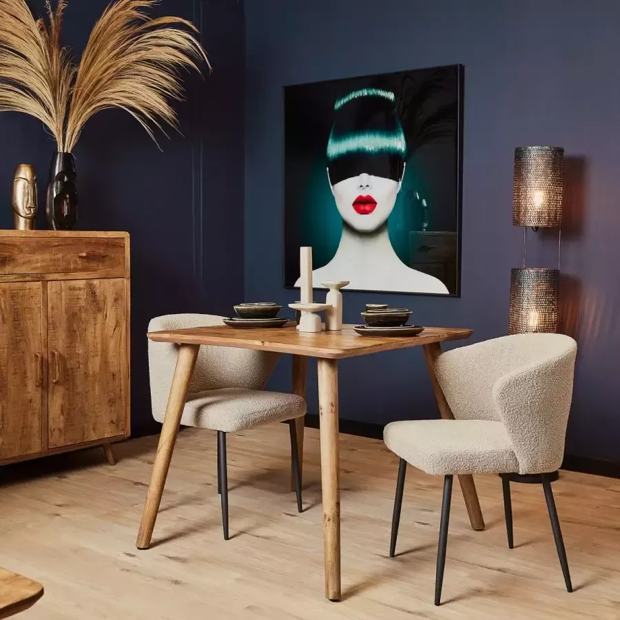 Meubels4nu Eettafel Omaha Mangohout Vierkant 90x90