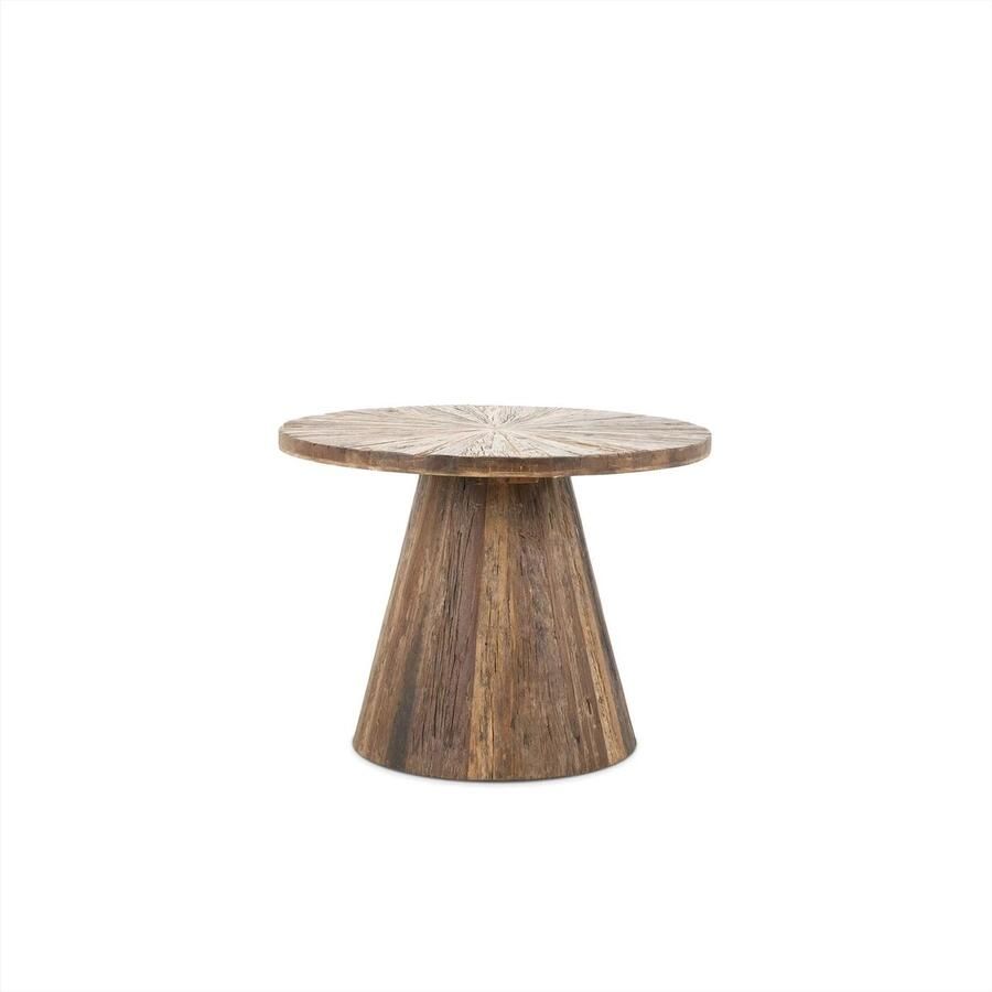 Meubels4nu Salontafel Nadia Rond 60cm Teakhout Gerecycled teakhout Robuust Duurzaam Snelle levering