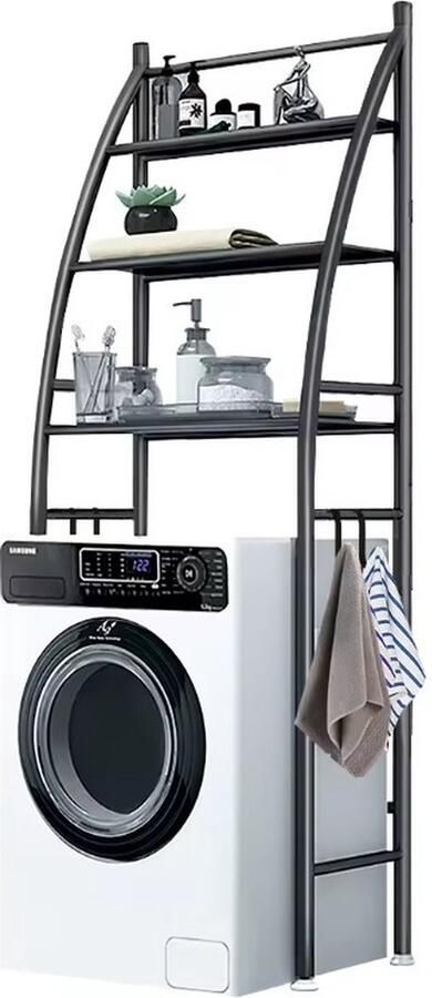 MeubelsvanJoep wasmachine ombouw rek zwart 166 x 65 x 25 cm Wasmachine rek met opbergruimte zwart Wasmachine rek bovenlader zwart Wasmachine rek voorlader zwart Toilet kast Wc meubel Wc kast