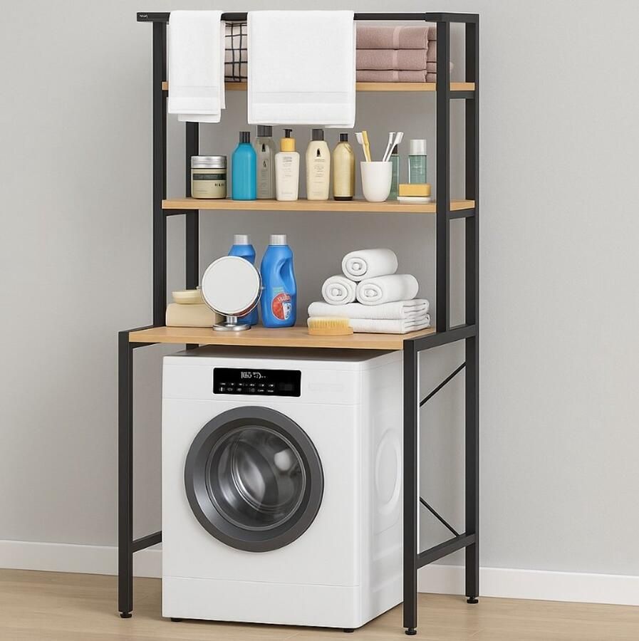 MeubelsvanJoep wasmachine ombouw rek zwart 178 x 60 x 70 cm Wasmachine rek met opbergruimte zwart Wasmachine rek bovenlader zwart Wasmachine rek voorlader zwart Toilet kast Wc meubel Wc kast